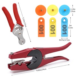 MINYULUA 300PCS 1-100 Number Plastic Livestock Ear Tag Farm Animal Tags with Ear Tags Applicator Plier and Ear Tag Tool for Sheep Goat Dog Cattle Pig