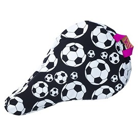 Liix Kinder Kids' Saddle Cover Soccerball Sattelbezug, Schwarz, Einheitsgröße