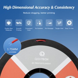 R QIDI TECHNOLOGY PLA Filament 1.75mm, 3D Printer Filament PLA Rapido, Suitable for High Speed Printing, 3D Printing Filament Fit Most FDM 3D Printers, 1 KG Spool (2.2lbs), Red