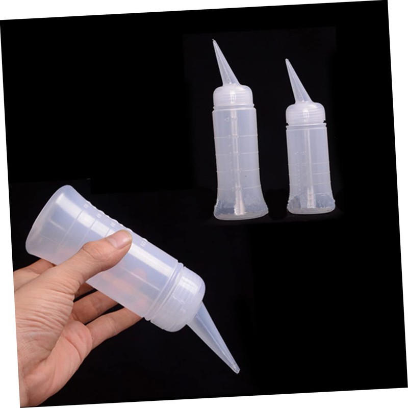 BIUDECO 5pcs Hairdressing Scale Applicator Bottles Graduated Measurement Small Shampoo