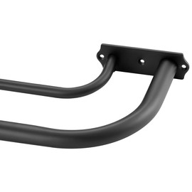 Matte Black Double Curtain Rods for Window, Double Curtain Rods 84-120 Inches, Wrap Around Design, Room Darkening Double Curtain Rods, Adjustable 1-Inch Front and 5/8 Inch Back Double Drapery Rods