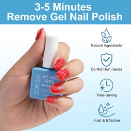 Gel Polish Remover, (3pcs) Gel Nail Polish Remover, No Need for Foil, Quick & Easy Polish Remover In 3-5 Minutes, No Need Soaking Or Wrapping-0.5floz