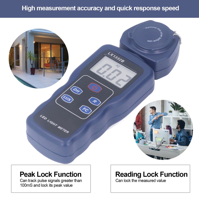 Illumination Photometer Digital Brightness Tester High Accuracy Light Detector Illuminance