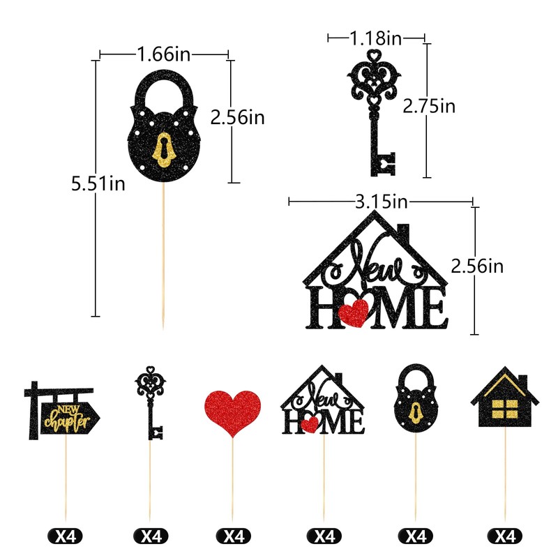 Homewarming Cupcake Toppers, Housewarming Cupcake Picks, Housewarming Party Decor, New