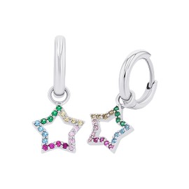 Prinzessin Lillifee Girls Children's Earrings Silver Comes in Jewellery Gift Box, Silver, Cubic Zirconia