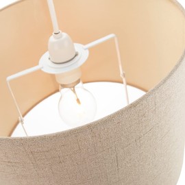 Happy Homewares Contemporary and Sleek 10 Inch Taupe Linen Fabric Drum Lamp Shade 60w Maximum | 25cm Diameter | for Table Lamp or Pendant by Happy Homewares