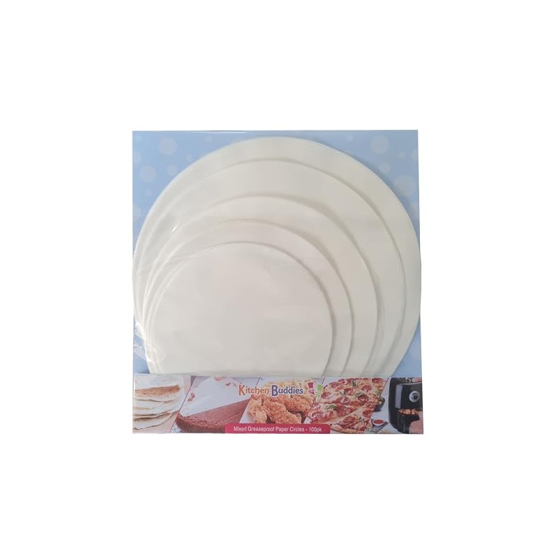 Kitchen Buddies Greaseproof Baking Parchment Circles - 6, 7, 8,