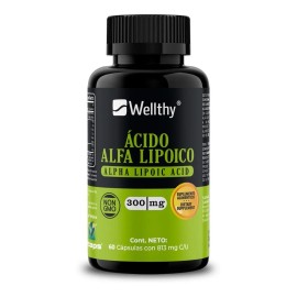Wellthy Ácido Alfa Lipoico Con Curcuma 300mg 60caps Sabor Neutro