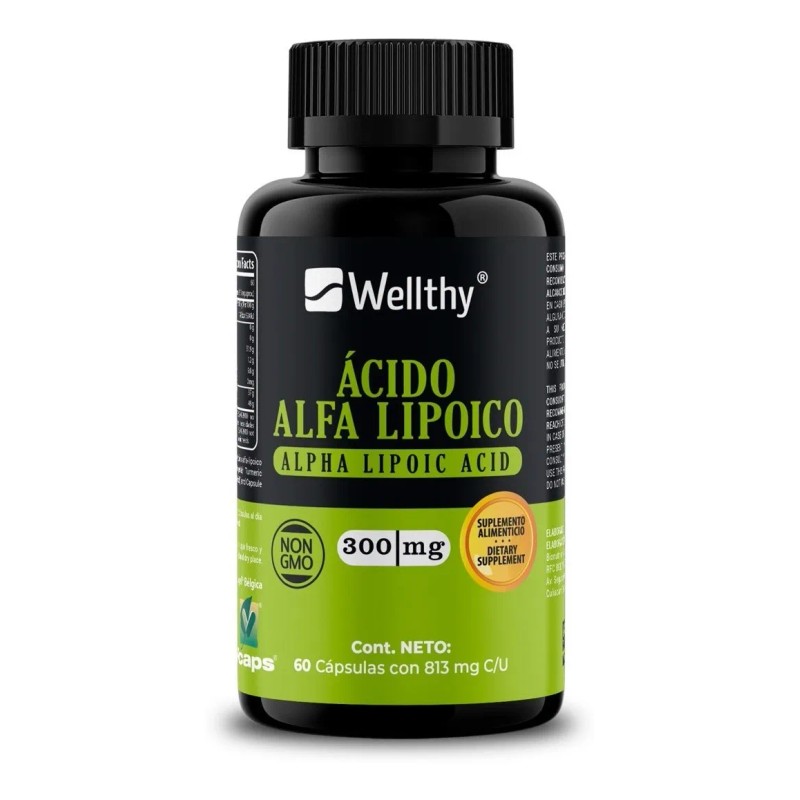 Wellthy Ácido Alfa Lipoico Con Curcuma 300mg 60caps Sabor Neutro