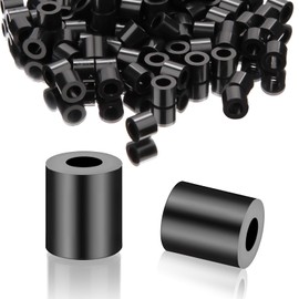 SWTYExt Pack of 100 Round Spacers Nylon Washers M3-7 x 5 mm ABS Spacer Sleeves Plastic Black Spacer Wall Insulation Washers without Thread Spacer Sleeves for Screws