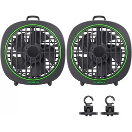 VIVOSUN AeroWave D4, 4” Grow Tent Clip Fan with Detachable Hook, Black,2-Pack