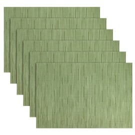 KELIODY Green Table Place Mats Set of 6, Heat Resistant Washable and No-Slip Placemats for Table and Worktop, Outdoor Dinning Mats, Indoor Mats, Party Mats, Festival Mats, 30 * 40cm