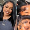 Nicewig 13x4 Lace Frontal Closure Light Yaki Straight Human Hair