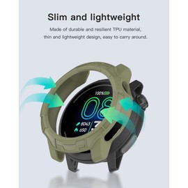 for COROS PACE Pro Case Cover,Shockproof, Anti-Scratch, Full Coverage Bumper Shell, Lightweight and Durable Case Cover for COROS PACE Pro GPS Sport Watch,Green