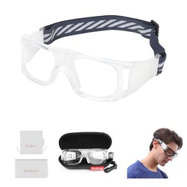 SooGree anteojos de racquetball – Antivaho absorción de golpes, anteojos deportivas de baloncesto, fútbol, correa ajustable protectora