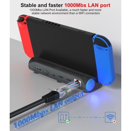 Estación de muelle de TV compatible con interruptor/interruptor OLED de repuesto compatible con base de interruptor oficial, estación de acoplamiento de interruptor compatible con salida 4K