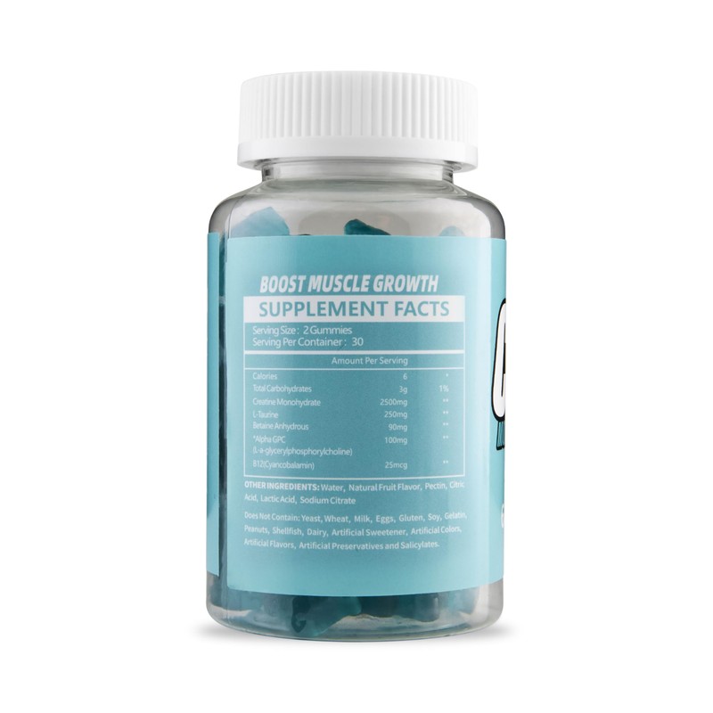 True Health Creatine Monohydrate Gummies, Blueberry Flavour, 60 Gummies, 2,500mg
