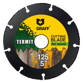 5 Inch Cut Off Wheel for Wood, Laminate, Plastic - Angle Grinder Wood Cutting Disc 5 Inch - Tungsten Carbide - GRAFF Termit 125 mm