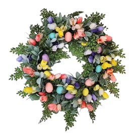 Easter Egg Wreath Easter Spring Wreath for Front Door,Indoor, Outdoor Decor 45cm