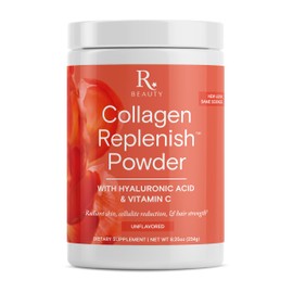 Reserveage Beauty Collagen Replenish Powder with Hyaluronic Acid & Vitamin C - No-Taste Collagen for Radiant Skin Care, Hair Growth & Cellulite Reduction - Mixes Easily in Liquid or Smoothie - 8.25 oz | Reserveage Nutrition