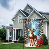 BlissYard Welcome Merry Christmas Garden Flag Deer Flag Winter Garden