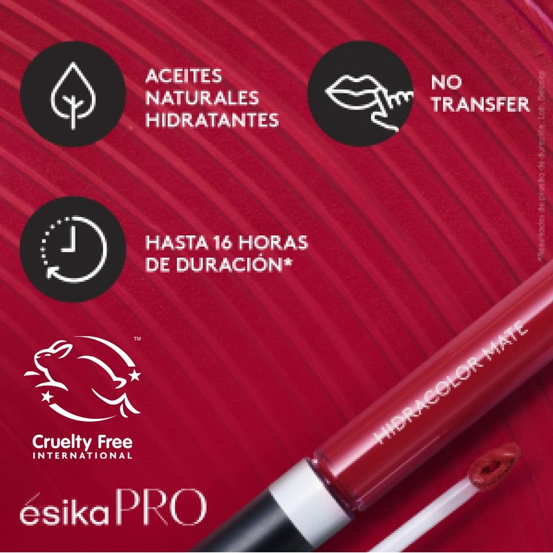 ésika - Labial Líquido No Transfer Hidracolor Mate, 6 ml