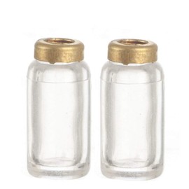 Melody Jane Dollhouse 2 Empty Mason Canning Preserving Jars with Lids Miniature Accessory