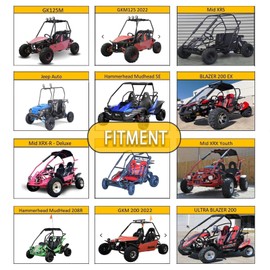 Chikia Large Go Kart Covers,Outdoor Waterproof Cover Compatible with Coleman Go cart Massimo Trail Master Bennche Mudhead Tao Motor 420D with Storage 75"x 51"x 51"