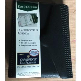 Mead Cambridge Black Personal Day Planner 7 x 5 Unused 47112 NOS