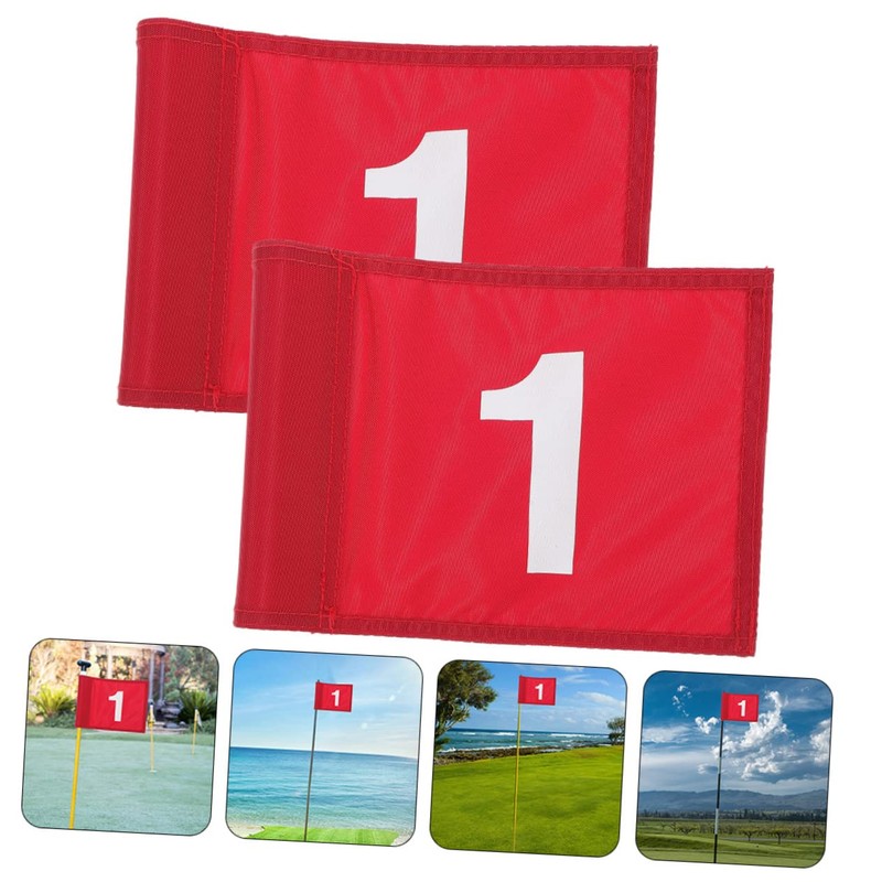 Abaodam 2Pcs Portable Golf Target Flags Lightweight Durable Training Flags
