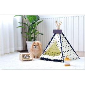 Matissa Pets Teepee Indian Tent with Cushion Cats Dogs Rabbits Tent Play House (Small (16" X 16" X 20"))