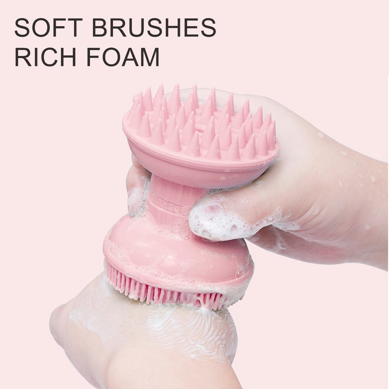 3 In 1 Cleansing Shampoo Manual Massage Brush Dual Head
