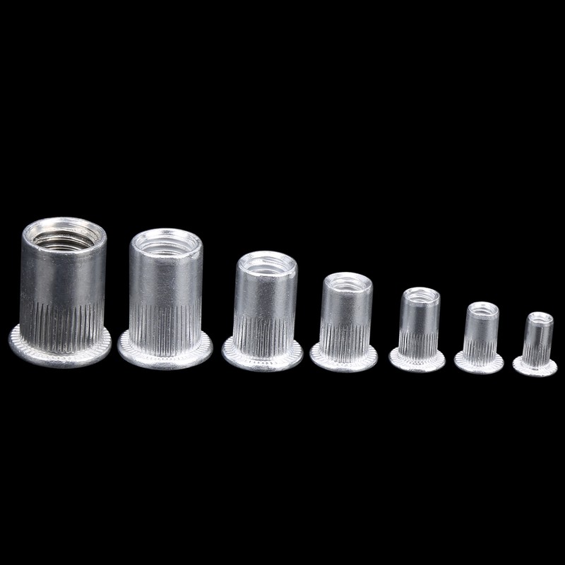 175pcs Rivet Nut Set Flat Head Aluminium Nutsert Assortment with