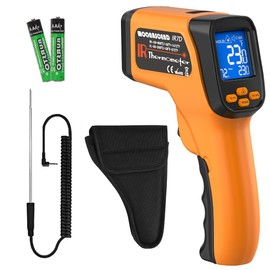 MOONASCEND Infrared Thermometer Gun -58°F to 1472°F, 12:1 Laser Temperature Gun with -58°F to 572°F K-Type Probe, Dual-Mode Thermometer Guns Suitable for Cooking & Industry Measurements