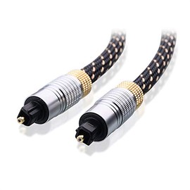 Cable Matters Toslink Cable (Toslink Optical Cable, Digital Optical Audio Cable) 25 Feet with Metal Connectors and Braided Jacket