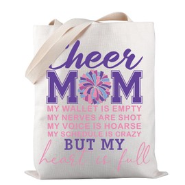 Cheerleader Mom Gifts Cheer Mom Tote Bag Cheer Competition Tote Bag Cheer Mom Mother's Day Gift, cheer mom tote bag