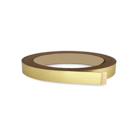 Brushed Gold PVC 5/8 inch x 50 ft Edge Banding Peel Stick Tape Adhesive Metal Edging Veneer Aluminum Trim Flexible Strip Molding MDF Wood Cabinet Laminate Shelf Furniture Countertop Formica Plywood