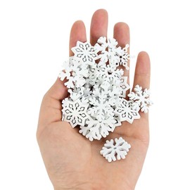 150 Pcs White Wooden Snowflakes Christmas Wood Snowflake Ornaments Christmas Tree Decorations Tags Snowflake Embellishments Rustic Wood Crafts