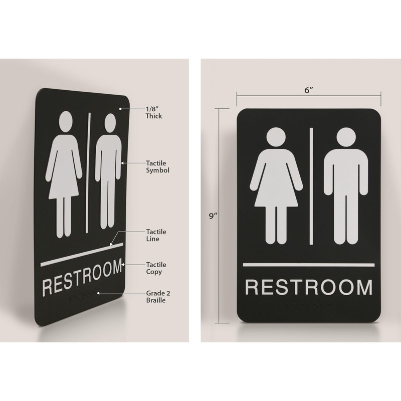 Headline Sign 9006 Women and Men’s Restroom ADA Sign with