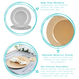 Argon Tableware Hammered Charging Plate, 33 cm, Gold