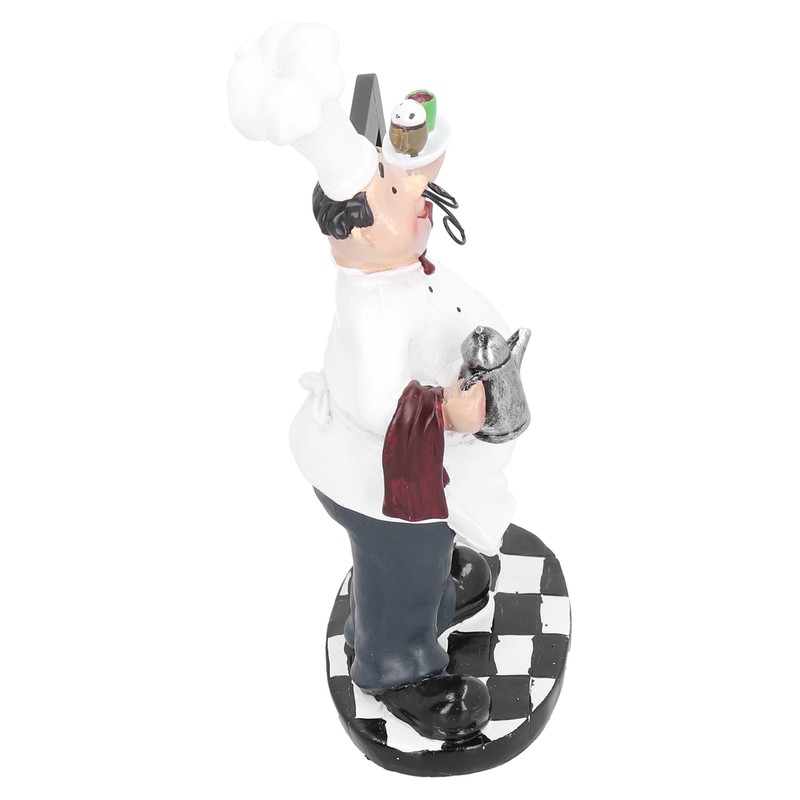 Resin Mustache Chef Figurine Fashion Small Ornaments Message Board Food
