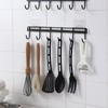WOOPSOO 2 Pack Kitchen Adhesive Wall Hooks Rack Rail,Spoon Hanger