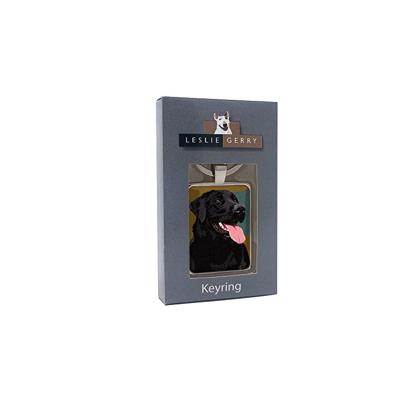 Leslie Gerry Black Labrador Keyring Keychain Gift