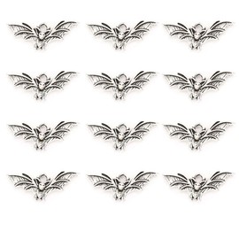 100pcs Antique Silver Plated Bat Charms Pendants for DIY Bracelets Necklace, Jewelry Findings Making Accessaries(Z74)