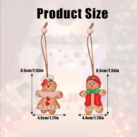 Gingerbread Christmas Ornament,12PCS Wooden Christmas Tree Hanging Pendant,Gingerbread Man Ornaments and Decorations for Xmas Holiday Party Supplies (B Pattern)