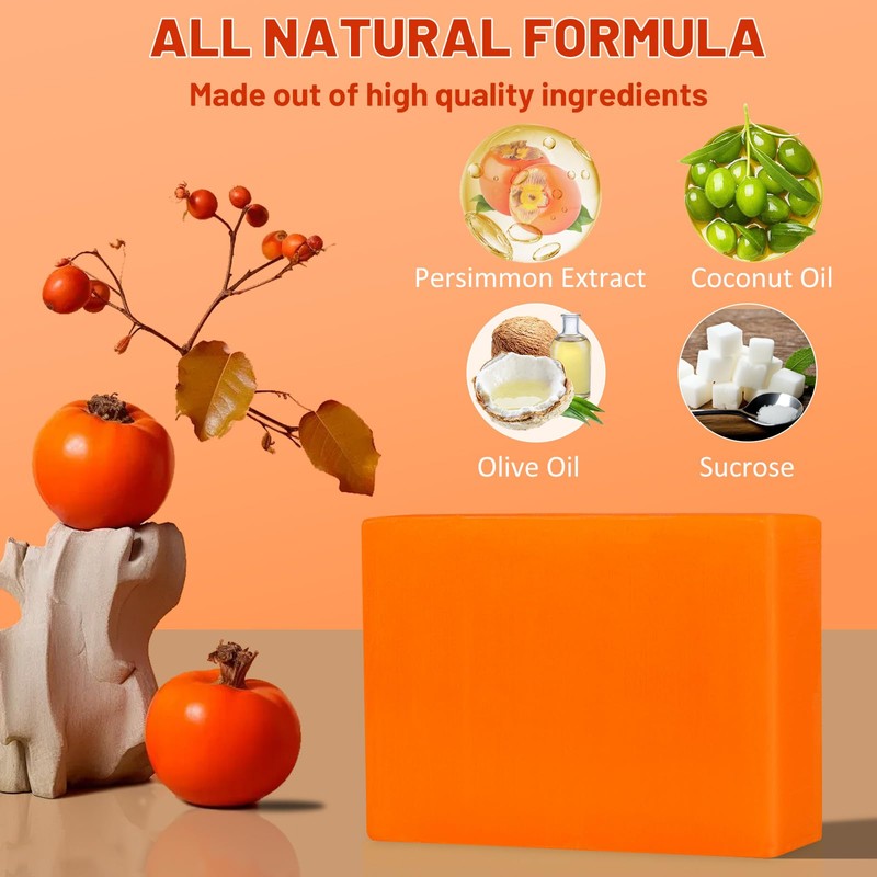 yoniagood 2 PCS Persimmon Soap Bar for Old People Smell,
