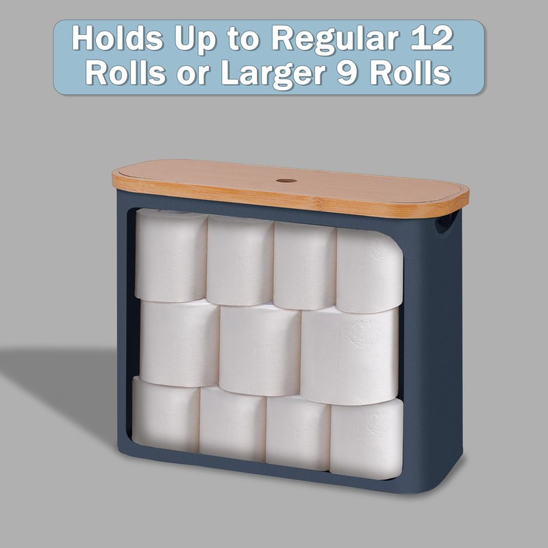 efluky Toilet Paper Basket with Lid, Toilet Paper Organizer for