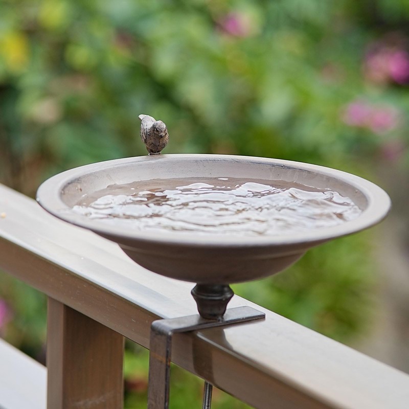 HLQMFHT 12.2 Inchs Diam Deck Bird Bath,Metal Bird Bath for
