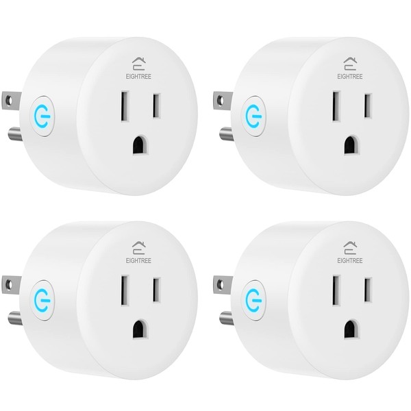 EIGHTREE Smart Plug, Smart Home WiFi Outlet Compatible with Alexa & Google Home, Alexa Smart Socket with Remote Control & Timer Function, 2.4GHz WiFi Only