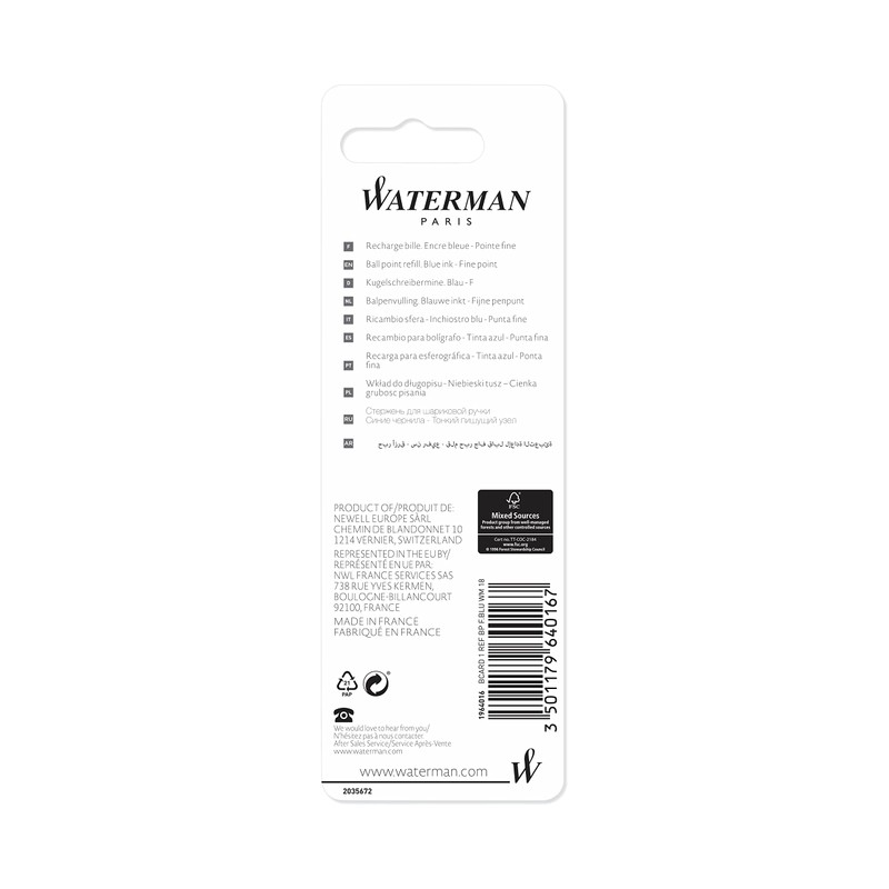 Waterman Refill for Ballpoint Pen | Fine Tip | Blue